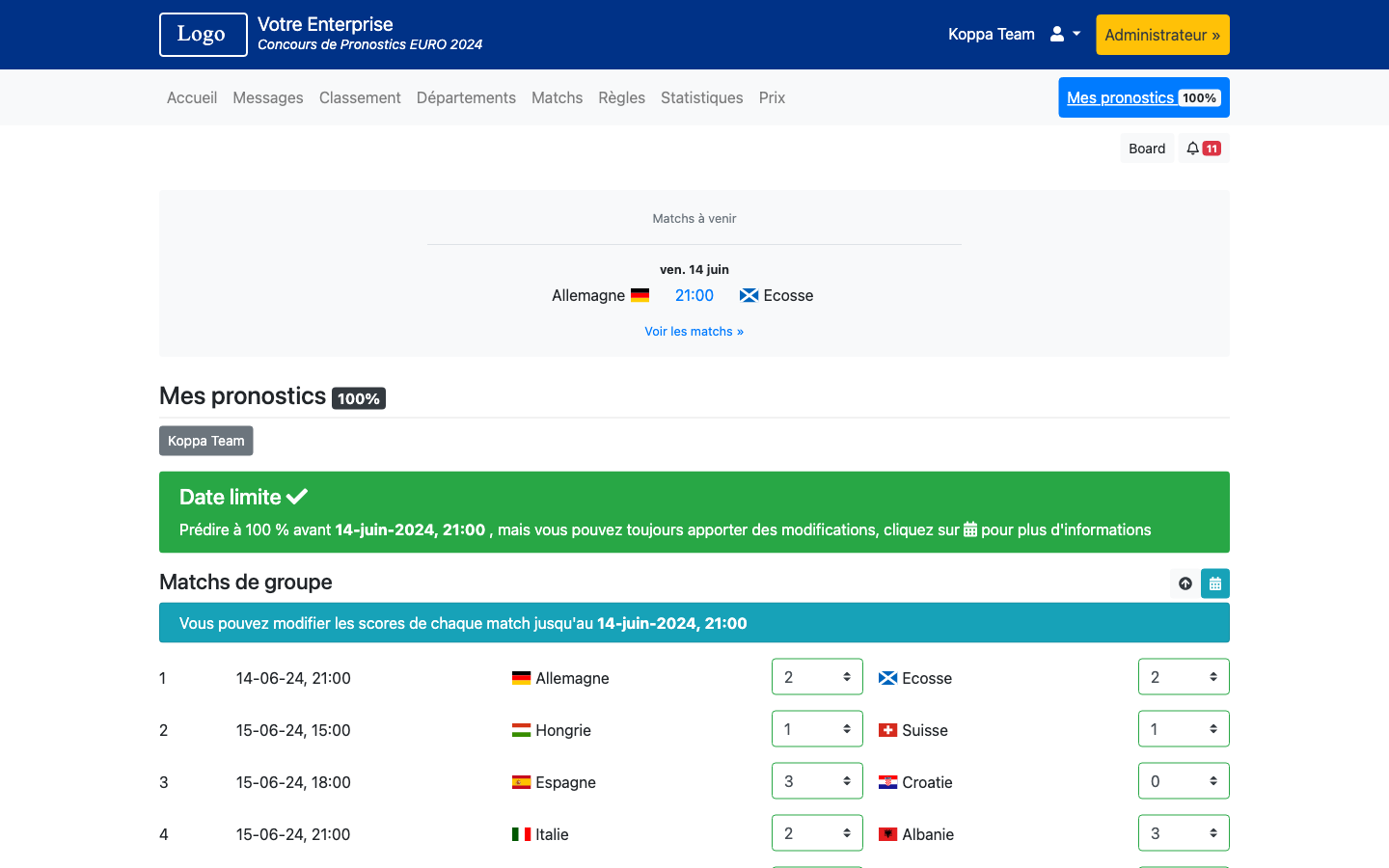Coupe d'Europe 2024 - Coupe du Monde 2026