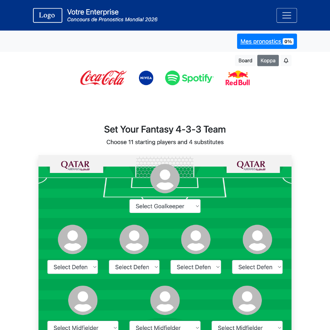 Équipe Fantasy - Coupe du Monde 2026